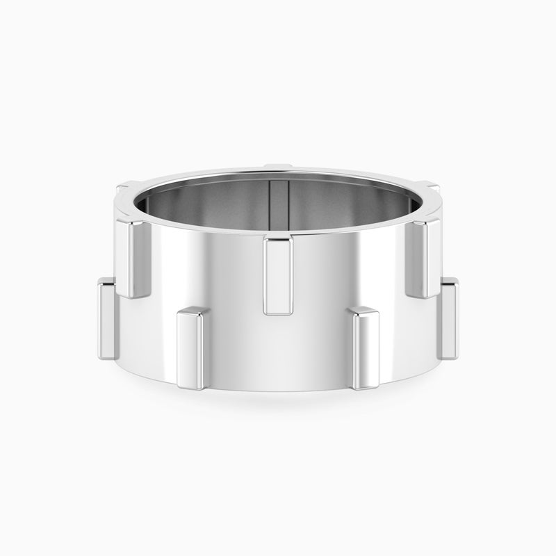 Waves by L'azurde Geometric Ring In Silver - Image 1